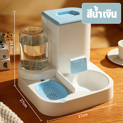 ที่ให้อาหารสัตว์เลี้ยง มีชามสแตนเลสแถมให้ สเตนเลส ที่ให้น้ำสัตว์เลี้ยง ที่ให้อาหาร-น้ำอัตโนมัติ เกรดพรีเมี่ยม 2IN1