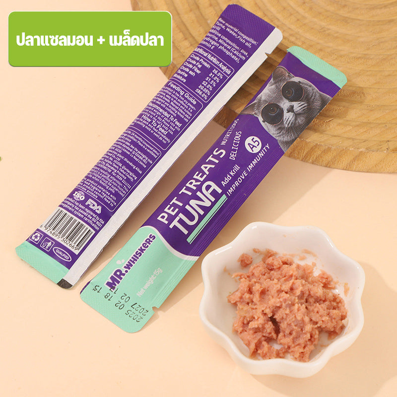 ขนมเลียแมว 10ซอง ขนมแมวเลีย cat snacks อาหารแมวเปียก อาหารเปียกแมว คละรสชาติ อร่อยมีคุณค่าทางโภชนาการ รสไก่และปลา บำรุงผม