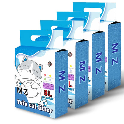 Mango ทรายแมวเต้าหู้ MZ 8 ลิตร 4 ถุง = 32 ลิตร ทรายแมวคุณภาพดี ออร์แกนิค100% ราคาถูก ทรายเต้าหู้ Cat Litter
