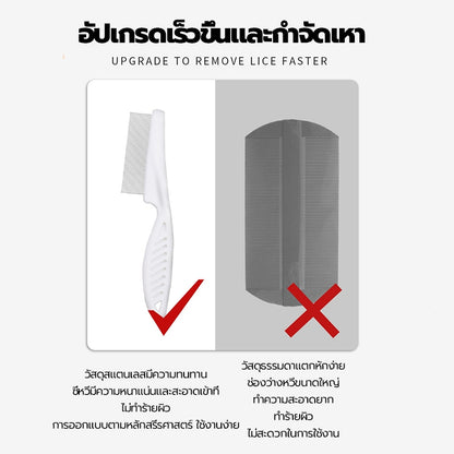 Mango หวีสแตนเลส หวีซี่ ด้ามจับพลาสติก สำหรับหมา แมว หวีปมขน หวีสางขนสัตว์เลี้ยง อุปกรณ์ดูแลขนสุนัข แมว หวี  สาง สัตว์เลี้ยง ขน